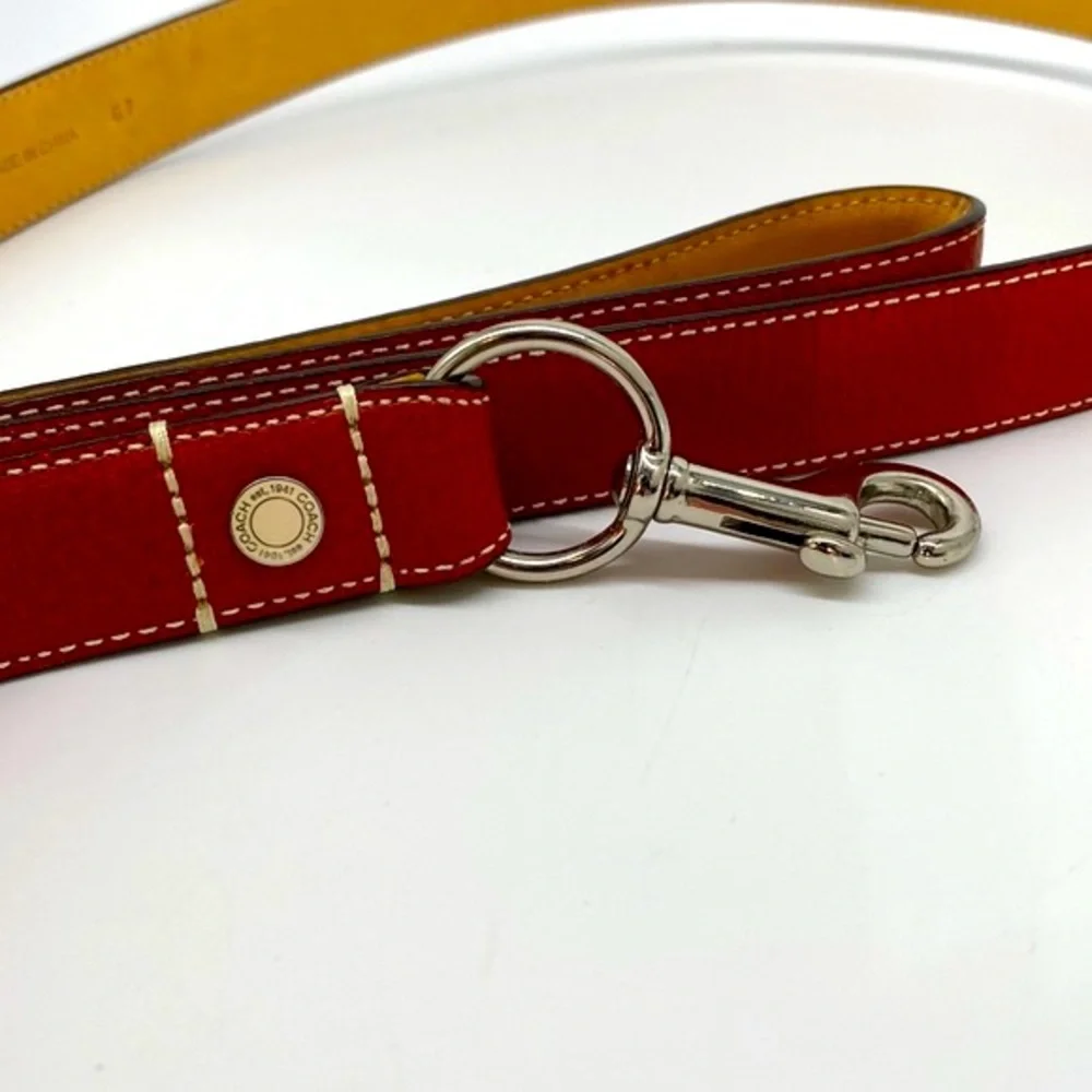Coach Red Leather dog leash